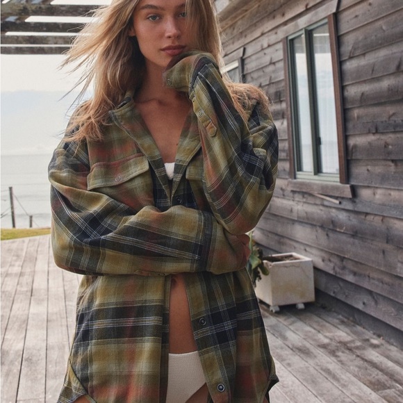 Free people Izzie Cargo top (olive combo) - Picture 6 of 6